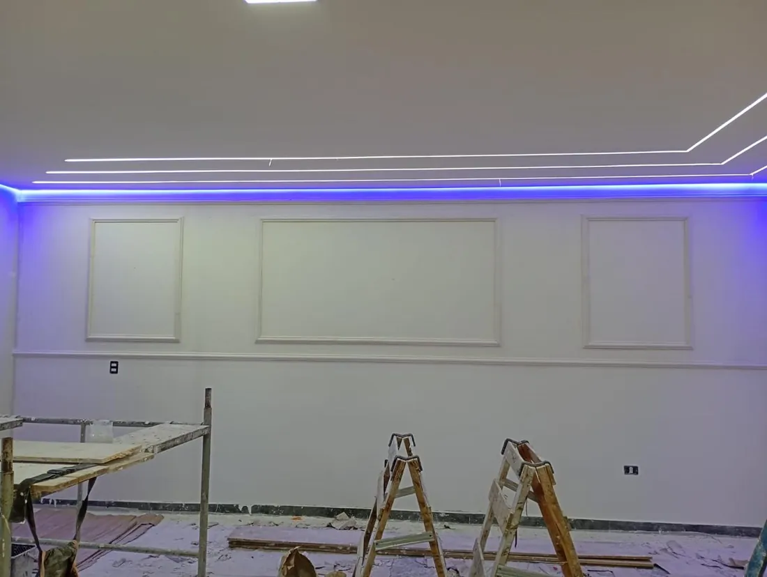 Recepção comercial em drywall — Escritório Centro